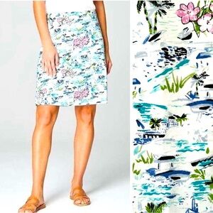 J Jill Easy Knit Tropical Print Skirt Size S
